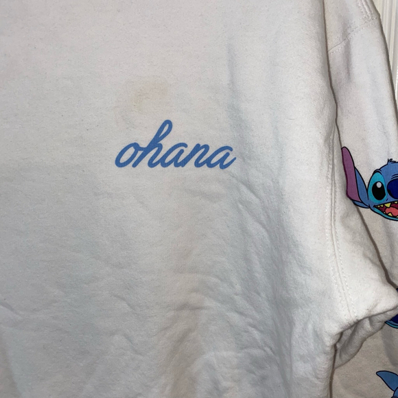 Women's Disney Stitch Ohana Sweatshirt XL White Blue - Picture 2 of 5